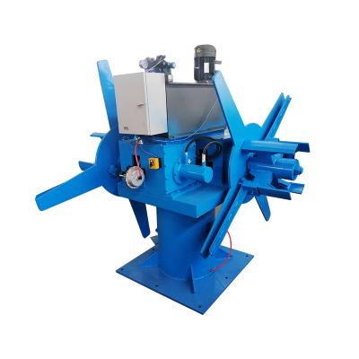 China Steel Pipe Production Line Double Head Coil Pneumatic Hydraulic Uncoiling Machine Steel Decoiler Manual Rotation for sale