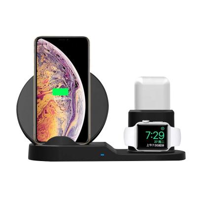 China Phone Charger LAIMODA Wireless Earphone Smart Watch 3 in 1 Wireless Fast Charger Qi Power Bank For iPhone for sale