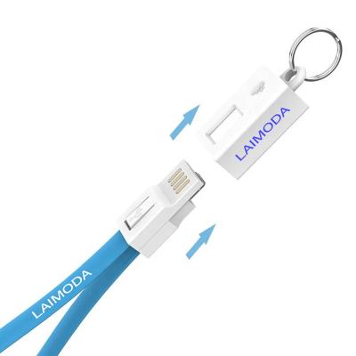 China Quick Charging LAIMODA Customize Logo Keychain Cable Key Chain Cheap USB Charging Cable for sale