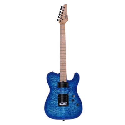 China Brand New Alder+0.7mm 5A Maple Quilted Electric Guitar Low Price 22 Frets 1V1Ttogglesw Daughter for sale