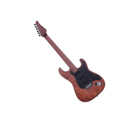 China Alder Flame Maple+6mm5A One Layer Cheap Made In China 22 Frets 1V2T+5Sw Acoustic Electric Guitar for sale