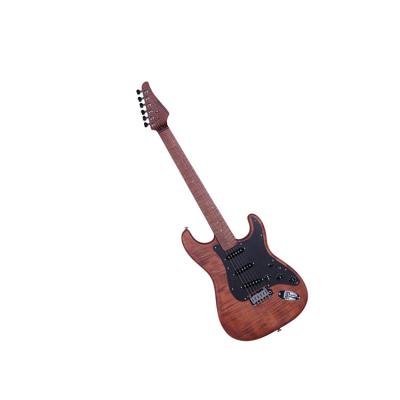 China Alder Flame Maple+6mm5A One Layer Newcomers Maple A-Neck Electric Guitar For Beginners And Students Folk Songs for sale