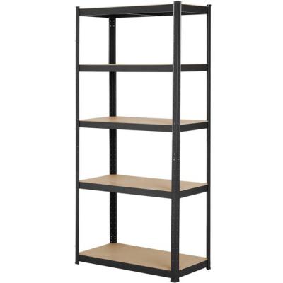 China Stocked Heavy Duty Bolless 5 Tier Storage Shelving Unit With MDF Board for sale