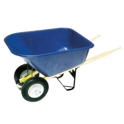 China 180KG Poly Plastic Wheels Double Tray Wheel Barrow for sale