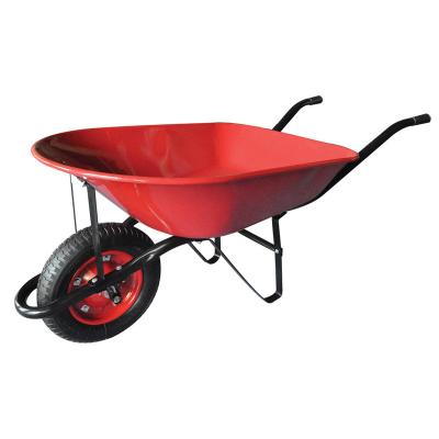 China Plastic Wheel Barrow Heavy Duty Construction Industrial Metal Wheel Garden Wheelbarrow for sale