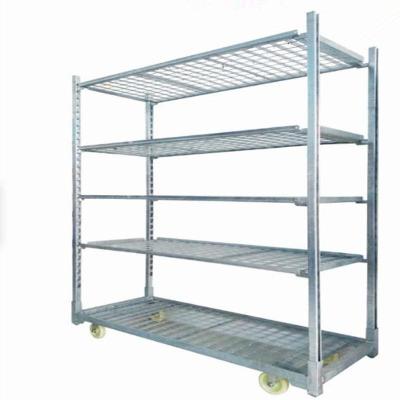 China Storage Galvanized Danish Steel Plant Horticulture Nursery Metal Nursery Carts for sale