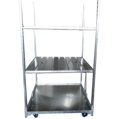 China Flatbed Aluminum Storage Trolley Logistics Transport Cart for sale