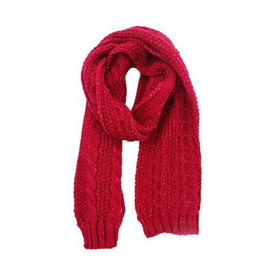 China Fashion winter acrylic scarf for kids cable knitted scarf blended custom lurex scarf for sale