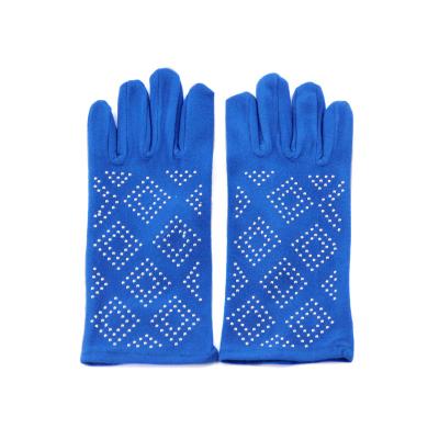 China Eco - Friendly Geometric Rhinestone Customized Winter Fleece Gloves Women Glove for sale