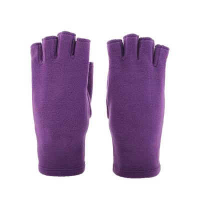 China Daily Life Warm Stretch Gloves Winter 4 Way Fleece Half Finger Women Glove for sale