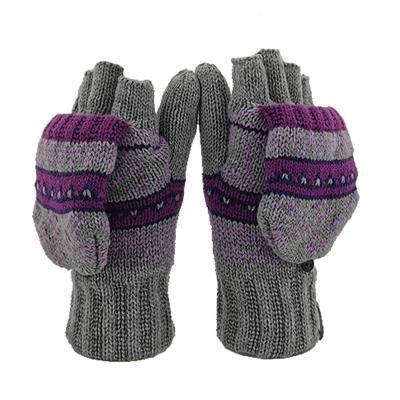 China Winter Cozy Mittens Wholesale Thinsulate Scratching Half Finger Adult Magic Knitted Mitten for sale