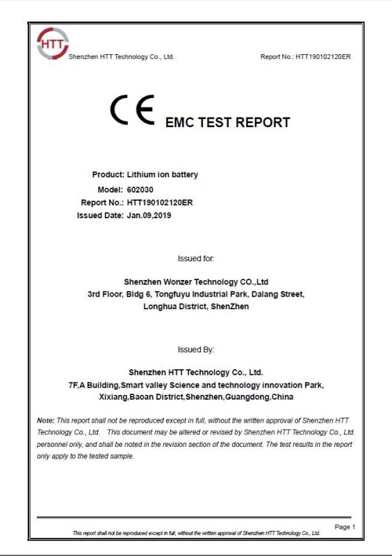 EMC - Shenzhen Wonzer Technology Co., Ltd.