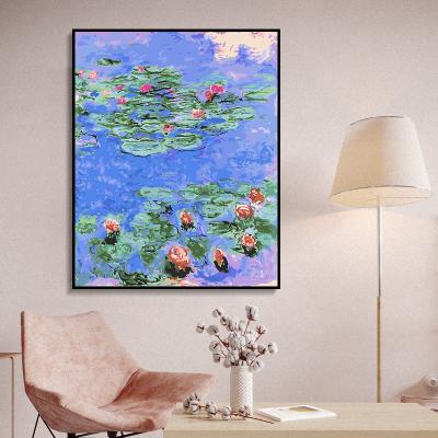 China CLASSIC Hot Selling Famous Painting Reproduction of Monet Impressionism Impressionism Sunrise Water Lily Decoration Oil Painting for sale