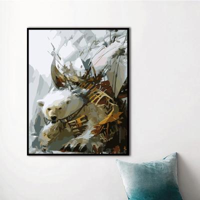 China CLASSIC Frameless Animals Backdrop DIY Painting By Numbers Wall Art Picture Hand Painted Oil Painting For Home Decor Artwork 40x50 for sale