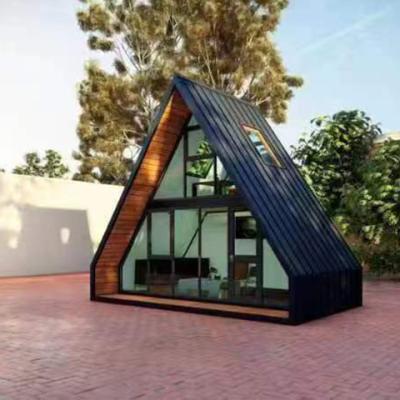 China Postmodern Casa Armable Luxury Triangle Villa Wooden Cabin Steel Frame Prefab Modern Small Buying Capsule Prefabricated Homes Tiny Houses for sale