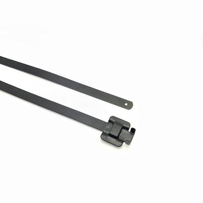 China Flame-Retardant PPA571 / PA6 Releasable Coated Stainless Steel AISI316 Cable Ties for sale