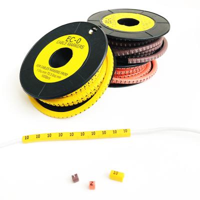 China Eco - Friendly Soft PVC Cable Marker For Indentify Cable / Wire Yellow for sale