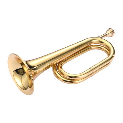 China Gold Lacquered Yellow Brass Student Trumpet Bell Key Bb Gold Lacquer 11CM Bell Diameter for sale