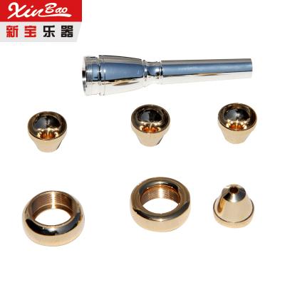 China Professional Bullet Shaped Silver Metal Musical Instrument Trumpet Metal Mouth Piece Export Standard for sale