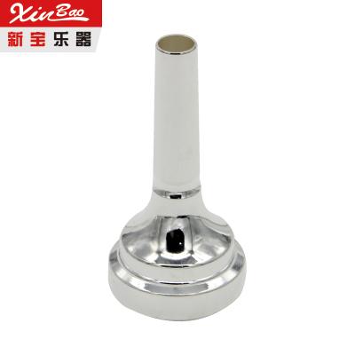 China Suitable for Baritone Bullet Mouthpiece Silver Trumpet Mouthpiece Brass Silver Plated for sale