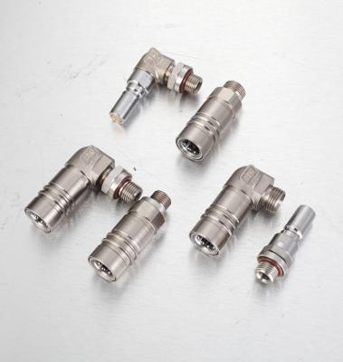 China Industrial Tooling G1/4 Stainless Steel Hydraulic Quick Change One Way Male / Female Straight / Elbow Coupling Connector for sale