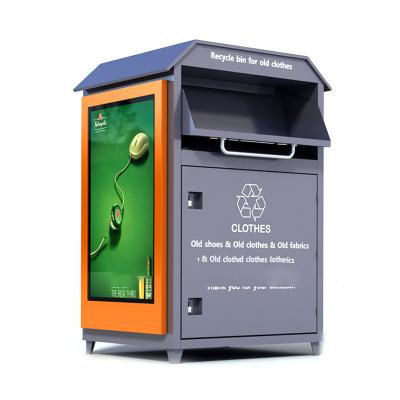 China Good Quality Recycling Old Clothes Recycle Bin Used Shoes Donations Bin Drop Off Box for sale