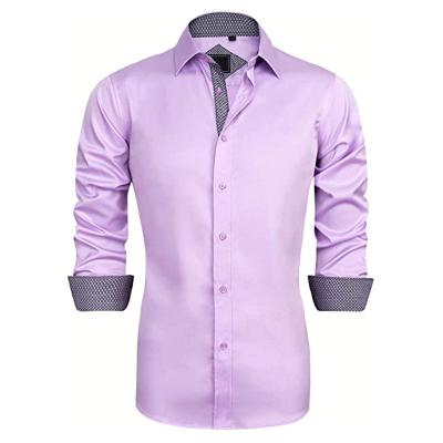 China OEM factory direct wholesale polyester simple solid color summer anti-pilling long sleeve t-shirt for man dress plus size casual shirts for sale