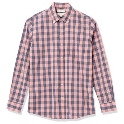 China Spring and Autumn Wholesale Anti-Shrink Plus Size Cotton Plaid Shirt Men's Long Sleeve Custom Logo T-shirt Casual Flannel Shirts for sale