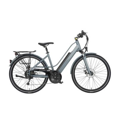 China New arrival 36v 250w aluminum alloy city electric bicycle with shimano 3 front gear full suspension ebike for sale