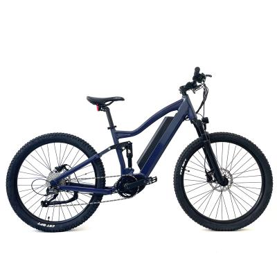 China Newest bafang high-grade ebike 500w aluminum alloy mid drive motor city electric mountain bike with full suspension bicycle for sale