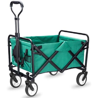 China Foldable Hand Garden Trolley Shopping Mall 4 Wheel Trolley Trolley Cart Steel+Polyester Collapsible Portable Folding 1pc/carton for sale