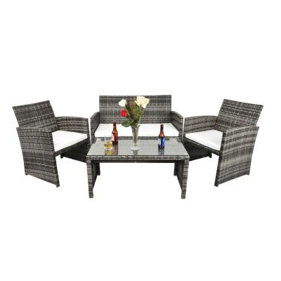 China Modern Rattan Outdoor Furniture Wicker Chair Set European Leisure Sofa Set Garden Furniture for sale