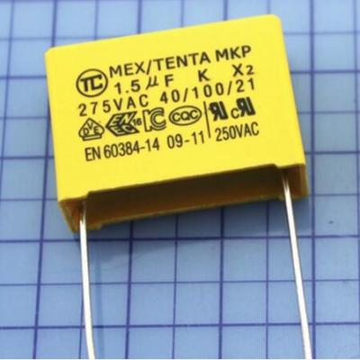 China RF / Microwave X2 Safety Capacitor 155 275V 1.5UF Pitch Size 27.5mm for sale