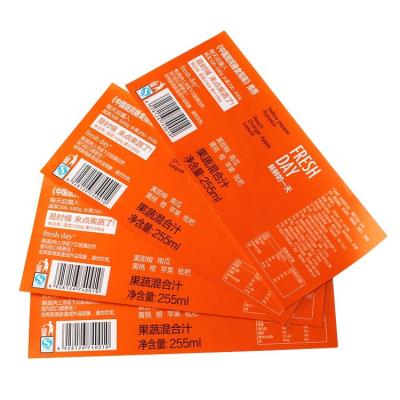 China High Quality Heat Sensitive Self Adhesive Waterproof Food Beverage Label Custom Printing Sticker Labels for sale