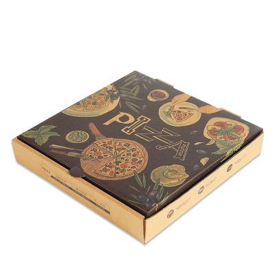 China Recycled Materials Fashion Custom Logo Square Corrugated Paper Food Packaging Pizza Box for sale