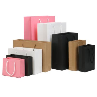 China Custom Factory Price Recyclable Wholesale Kraft Paper Logo Black White Kraft Paper Bag Bags With Logo for sale