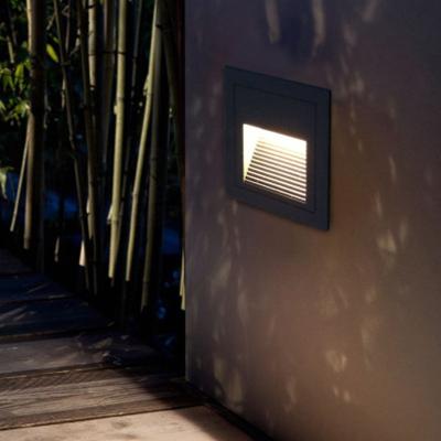 China High Quality Square Aluminum Hallway Step Light Wall Recessed For Outdoor IP65 .3w Waterproof Led Rectangular Step Light For Staircase for sale