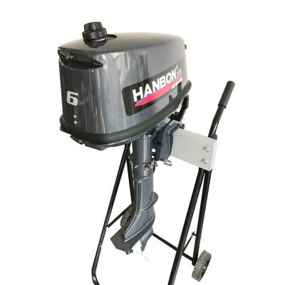 China Aluminum Alloy HANBON New 6hp 2 Stroke Boat Motor Outboard Motor Water Cooled Engine 2 STROKE for sale