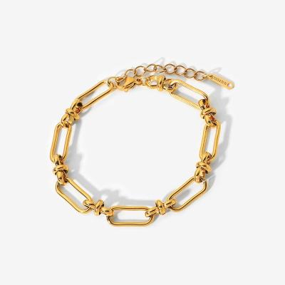 China Environmental Friendly Minimalist Design Stainless Steel 18K Gold Plated Chain Bracelet for sale