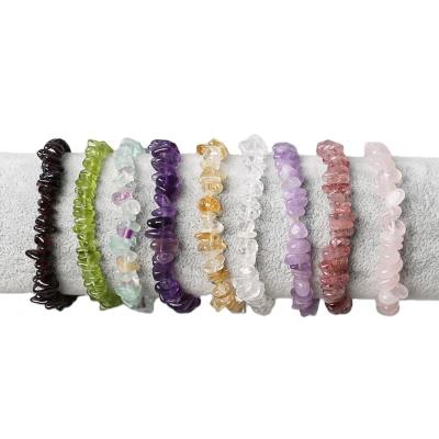 China Manufacturer Environmentally Friendly Wholesale Simple 5-8mm Crystal Gravel Irregular Natural Bracelet for sale