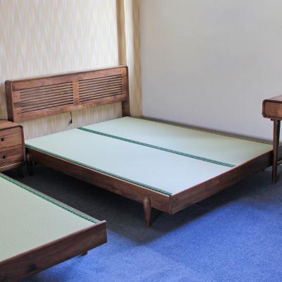 China European Style North America Black Walnut Solid Wood Wooden Bed for sale