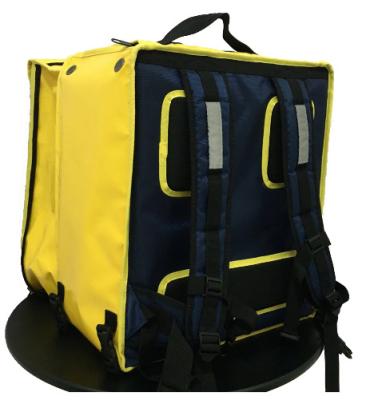 China Waterproof square tarpaulin insulated thermal delivery bag with adjustable straps on the bottom for scooter for sale