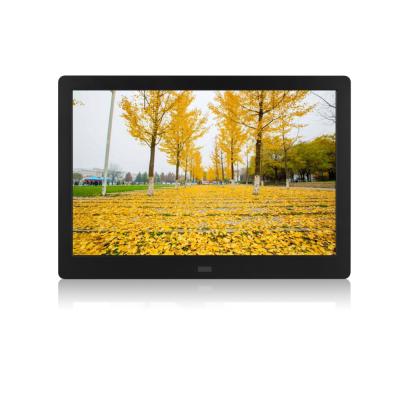 China 12 inch promotional clock hd tft lcd screen digital photo frame with built-in rechargeable battery for display advertising for sale