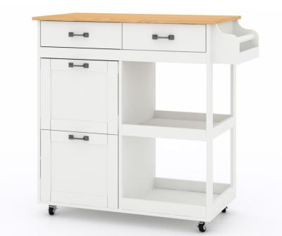 China OEM ODM Movable Kitchen Island with Drawers and Lighting zu verkaufen