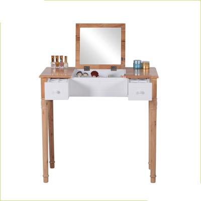 China Modern Flip Solid Wood Product Mirror 80 Cm High Makeup Dressing Table for sale