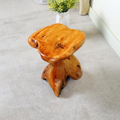 China Apartment Retro Style Irregular Shape Pine Solid Wood Stool for sale