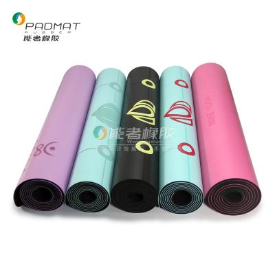 China Small Logo Printed Anti-Slip 1C PU Yoga Mat With Rubber Base for sale