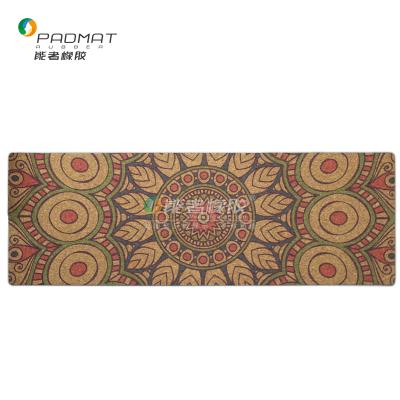 China Eco-friendly Eco-friendly rubber+cork 2017 Collapsible Anti-tear Absorbent Cork Yoga Mat for sale