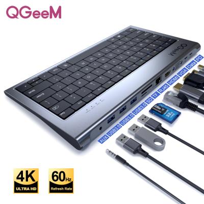 China Usb C Hub, QGeeM Docking Station Keyboard Factory Wholesale Multifunctional Adapter QG-UH11-K for sale