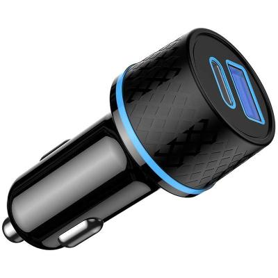 China APP Control Car Charging Accessories Dual Usb Car Charger Adapter 42.5W 2 Smart Left Car Charger Apply For Iphone Mobile Phone for sale